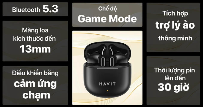 Tai nghe Bluetooth True Wireless Havit TW976